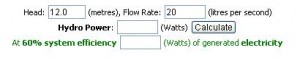 Hydro-power Calculator image